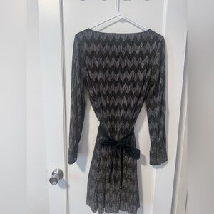 Banana Republic Metallic Gold Silver Chevron Dress Size 6